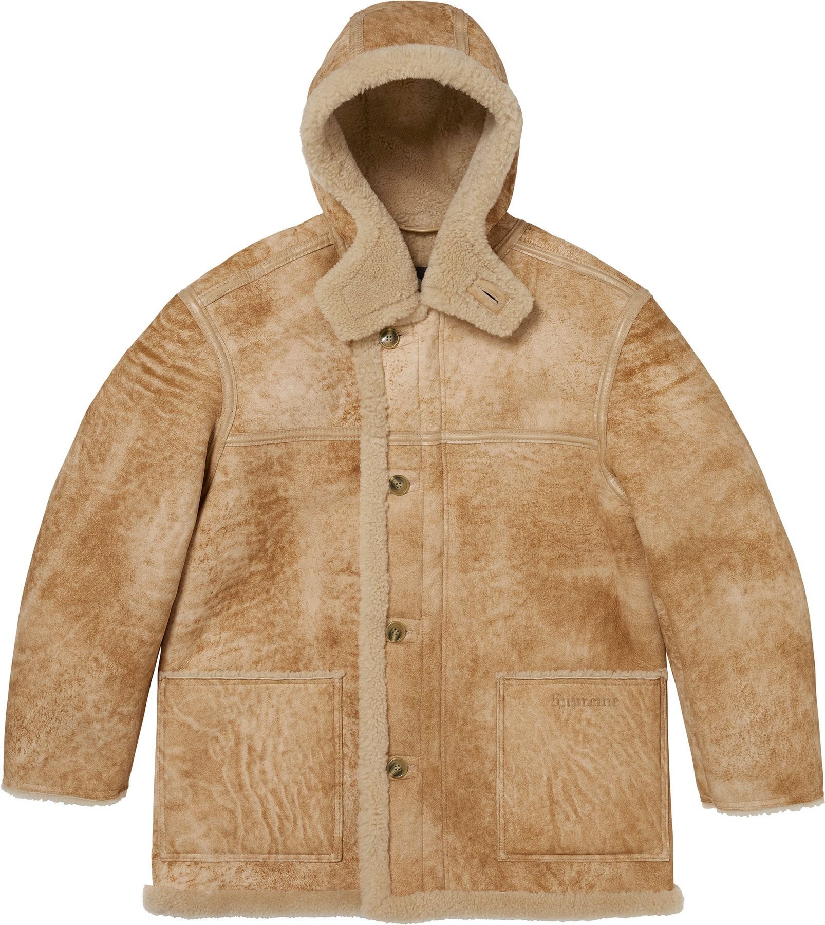 Supreme®/Schott® Hooded Shearling Coat view 3